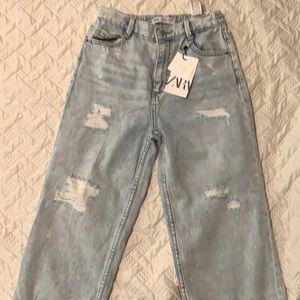 Girls size 10 wide leg cropped jeans